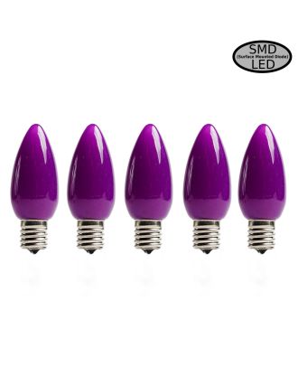 Opaque Purple C9 SMD LED Bulbs - Pack of 5