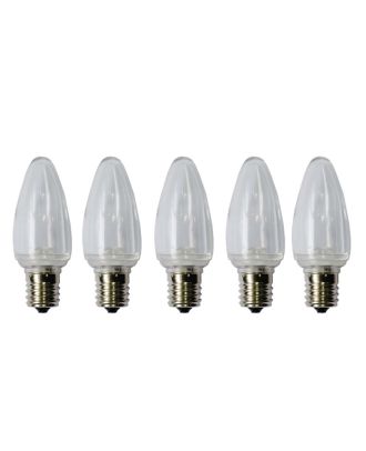 Pack of 5 C9 cool white Smooth finish LED bulbs