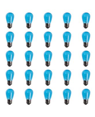 Blue S14 11 Watt Patio Light String replacement bulbs 25 count