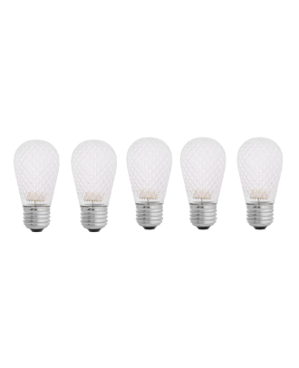 cool white S14 LED plastic faceted bulb Pack of 5