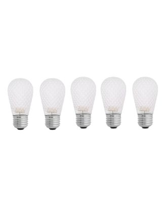 cool white S14 LED plastic faceted bulb Pack of 5