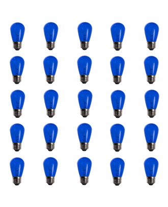 Dark Blue S14 11 Watt Patio Light String replacement bulbs 25 count
