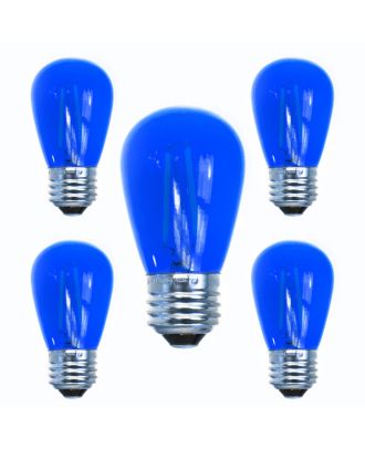 Dark Blue S14 Led filament Patio Light String replacement bulbs 5 count