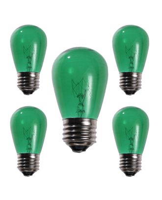 Green S14 11 Watt Patio Light String replacement bulbs 5 count