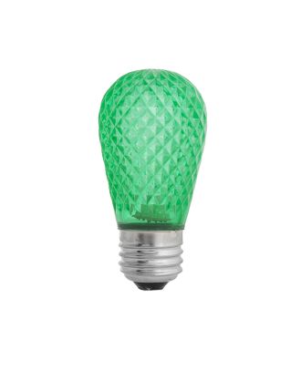 green S14 LED plastic faceted bulb