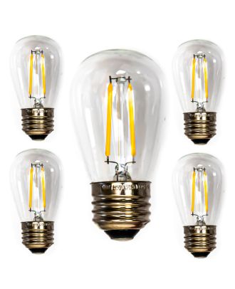 Warm White Led filament Patio Light String replacement bulbs 5 count