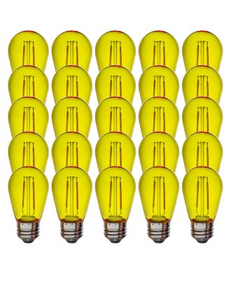 S14 YELLOW colored LED filament Plastic bulbs Box of 25