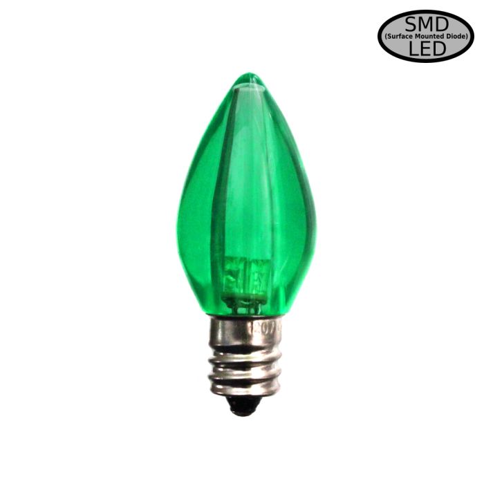 C7 Led Green replacement bulb - smooth cover