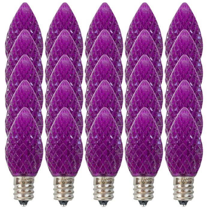 C7 LED replacement bulbs PURPLE 25/box UNBRANDED/New in box 