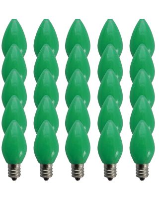 Opaque Green C7 LED Bulbs - Box of 25