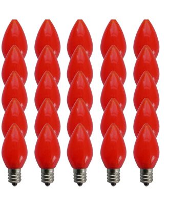 Opaque Red C7 LED Bulbs - Box of 25
