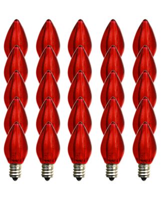 (25) C7 Red Smooth finish LED Bulb